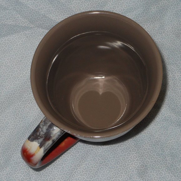 Colorful artistic porcelain Quebec large size coffee mug - Picture 5 of 6